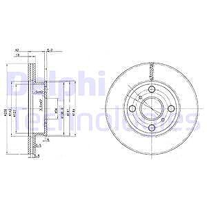 Delphi Bremsscheibe [Hersteller-Nr. BG2424] für Toyota von Delphi