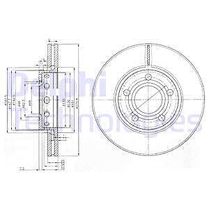 Delphi Bremsscheibe [Hersteller-Nr. BG2518] für Audi von Delphi