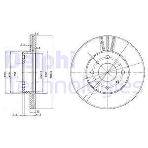 Delphi Bremsscheibe [Hersteller-Nr. BG2567] für Nissan von Delphi