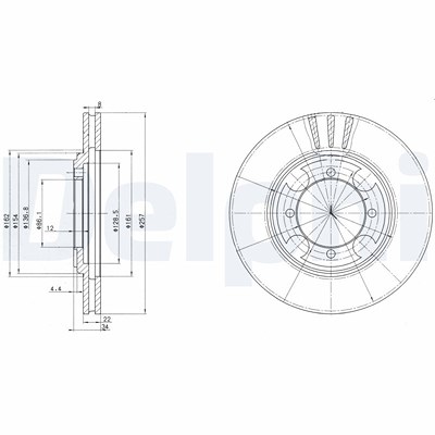 Delphi Bremsscheibe [Hersteller-Nr. BG2628] für Hyundai von Delphi