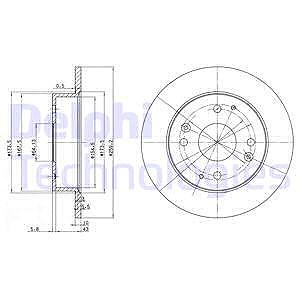 Delphi Bremsscheibe [Hersteller-Nr. BG2666] für Honda, Rover von Delphi