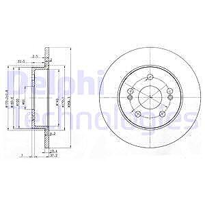 Delphi Bremsscheibe [Hersteller-Nr. BG2698] für Renault von Delphi