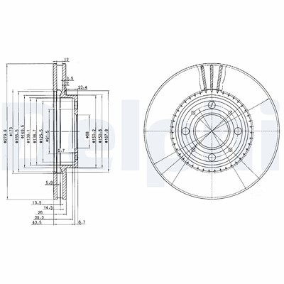 Delphi Bremsscheibe [Hersteller-Nr. BG2720] für Volvo von Delphi