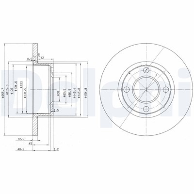 Delphi Bremsscheibe [Hersteller-Nr. BG2752] für Audi von Delphi