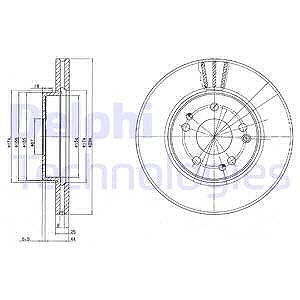 Delphi Bremsscheibe [Hersteller-Nr. BG2772] für Mercedes-Benz von Delphi