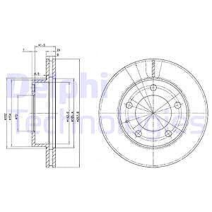 Delphi Bremsscheibe [Hersteller-Nr. BG2779] für Ford Usa, Mazda von Delphi