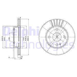 Delphi Bremsscheibe [Hersteller-Nr. BG2802] für Mazda von Delphi