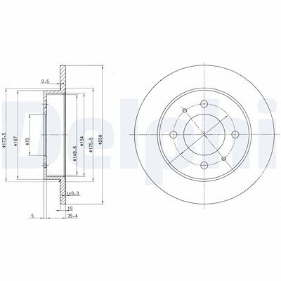 Delphi Bremsscheibe [Hersteller-Nr. BG3070] für Hyundai von Delphi