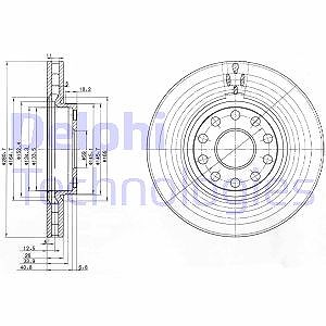 Delphi Bremsscheibe [Hersteller-Nr. BG3078] für Alfa Romeo, Audi, BMW, Lancia von Delphi