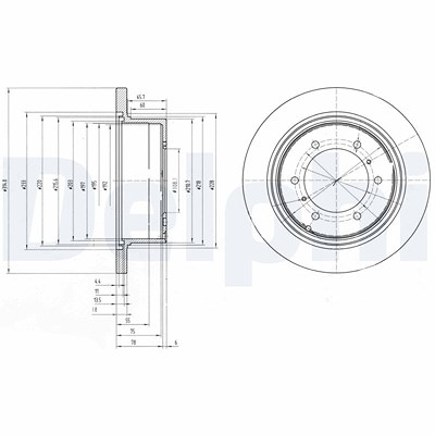 Delphi Bremsscheibe [Hersteller-Nr. BG3105] für Mitsubishi von Delphi