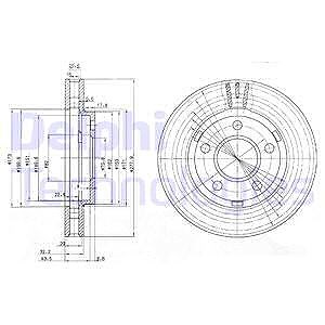 Delphi Bremsscheibe [Hersteller-Nr. BG3144] für Opel von Delphi