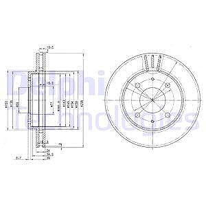 Delphi Bremsscheibe [Hersteller-Nr. BG3202] für Mitsubishi, Volvo von Delphi