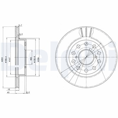 Delphi Bremsscheibe [Hersteller-Nr. BG3268] für Toyota von Delphi