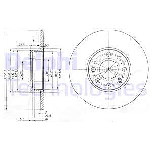 Delphi Bremsscheibe [Hersteller-Nr. BG3402] für Opel von Delphi