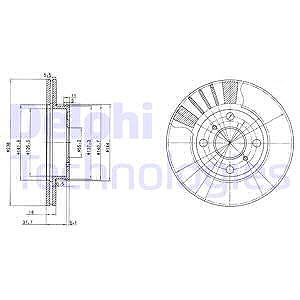 Delphi Bremsscheibe [Hersteller-Nr. BG3424] für Toyota von Delphi