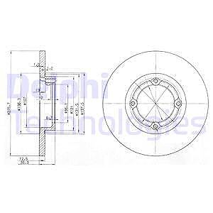 Delphi Bremsscheibe [Hersteller-Nr. BG3551] für Chevrolet, Gm Korea von Delphi