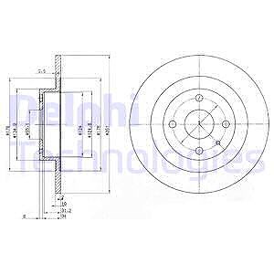 Delphi Bremsscheibe [Hersteller-Nr. BG3556] für Mazda von Delphi