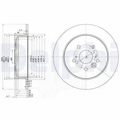 Delphi Bremsscheibe [Hersteller-Nr. BG3691] für Chery, Toyota von Delphi