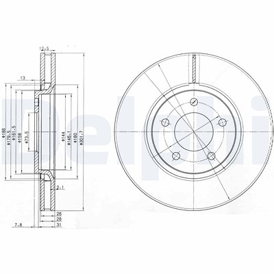 Delphi Bremsscheibe [Hersteller-Nr. BG3716] für Chrysler, Dodge, Jeep von Delphi