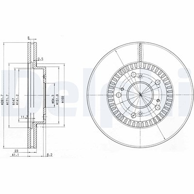 Delphi Bremsscheibe [Hersteller-Nr. BG3720] für Honda von Delphi