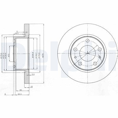 Delphi Bremsscheibe [Hersteller-Nr. BG3752] für Iveco von Delphi