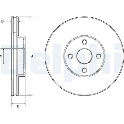 Delphi Bremsscheibe [Hersteller-Nr. BG3780] für Toyota von Delphi