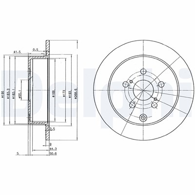 Delphi Bremsscheibe [Hersteller-Nr. BG3822] für Toyota von Delphi