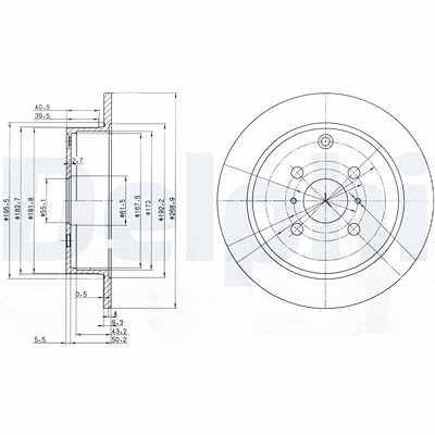 Delphi Bremsscheibe [Hersteller-Nr. BG3867] für Toyota von Delphi