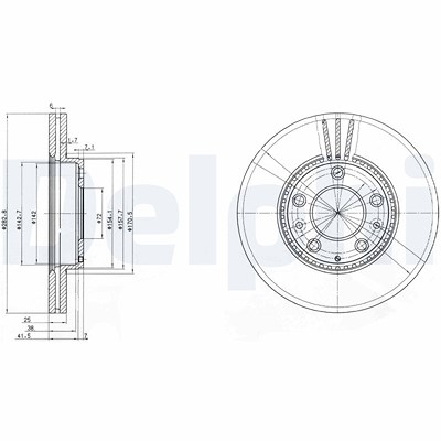 Delphi Bremsscheibe [Hersteller-Nr. BG3874] für Mazda von Delphi