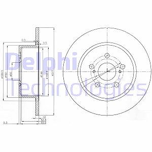 Delphi Bremsscheibe [Hersteller-Nr. BG3922] für Toyota von Delphi