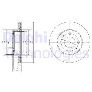 Delphi Bremsscheibe [Hersteller-Nr. BG3946] für Hyundai von Delphi