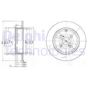 Delphi Bremsscheibe [Hersteller-Nr. BG3974] für Toyota von Delphi