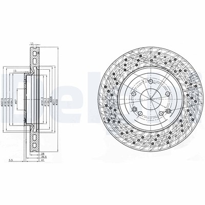 Delphi Bremsscheibe [Hersteller-Nr. BG3985C] für Mercedes-Benz von Delphi