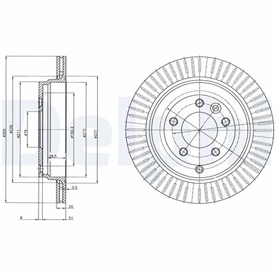 Delphi Bremsscheibe [Hersteller-Nr. BG4020C] für Land Rover von Delphi