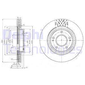 Delphi Bremsscheibe [Hersteller-Nr. BG4034] für Mitsubishi von Delphi