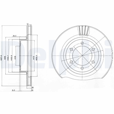 Delphi Bremsscheibe [Hersteller-Nr. BG4052] für Lexus, Toyota von Delphi