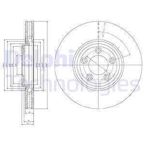 Delphi Bremsscheibe [Hersteller-Nr. BG4065] für Jaguar von Delphi