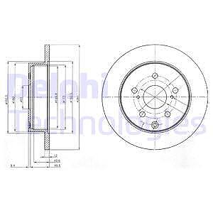 Delphi Bremsscheibe [Hersteller-Nr. BG4115] für Toyota von Delphi