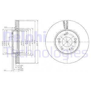 Delphi Bremsscheibe [Hersteller-Nr. BG4119] für Honda von Delphi