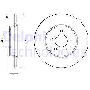 Delphi Bremsscheibe [Hersteller-Nr. BG4120] für Ford, Mazda von Delphi