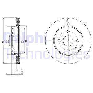 Delphi Bremsscheibe [Hersteller-Nr. BG4128] für Daihatsu, Perodua, Subaru von Delphi