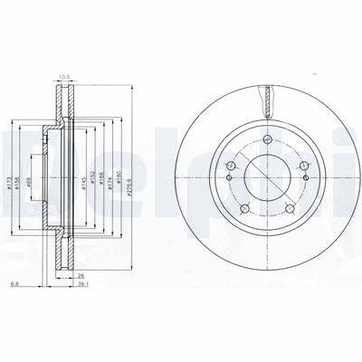 Delphi Bremsscheibe [Hersteller-Nr. BG4147] für Mitsubishi von Delphi