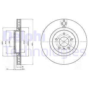 Delphi Bremsscheibe [Hersteller-Nr. BG4162C] für Nissan von Delphi