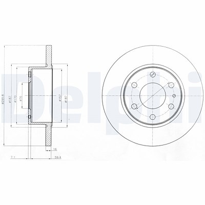 Delphi Bremsscheibe [Hersteller-Nr. BG4165] für Iveco von Delphi