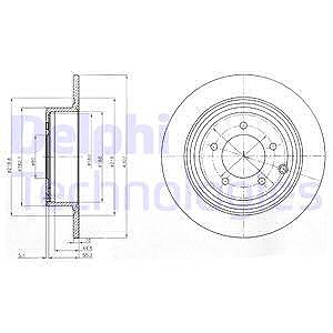 Delphi Bremsscheibe [Hersteller-Nr. BG4169] für Chrysler, Citroën, Dodge, Jeep, Mitsubishi, Peugeot von Delphi