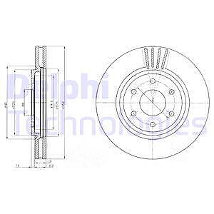 Delphi Bremsscheibe [Hersteller-Nr. BG4205] für Nissan von Delphi