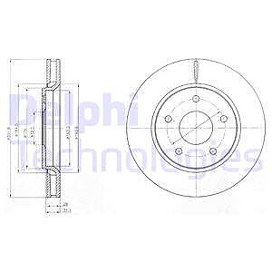 Delphi Bremsscheibe [Hersteller-Nr. BG4248] für Chrysler, Dodge, Fiat, VW von Delphi