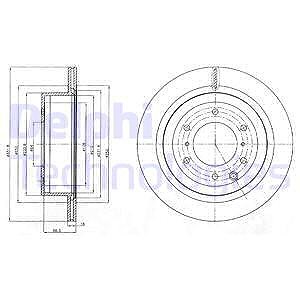 Delphi Bremsscheibe [Hersteller-Nr. BG4263] für Mitsubishi von Delphi