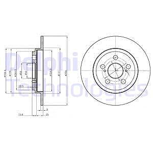 Delphi Bremsscheibe [Hersteller-Nr. BG4272] für Toyota von Delphi