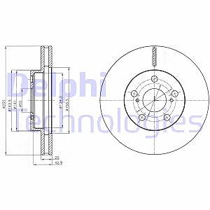 Delphi Bremsscheibe [Hersteller-Nr. BG4290] für Lexus, Toyota von Delphi